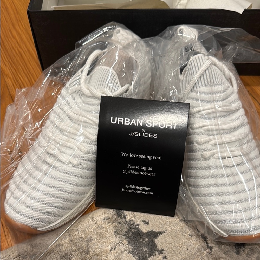 J Slides Urban Sport White Sneakers